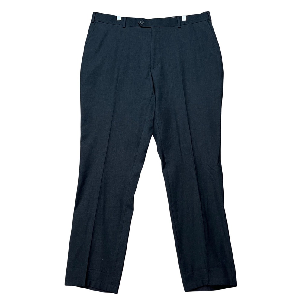 Charles Tyrwhitt Dress Pants Men 40U Charcoal Gray Straight Leg Wool Flat Front